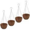Hängande blomkrukor 4 st kokosfiber svart stål vidaXL ⌀35 x 52 cm – miniatyr 2