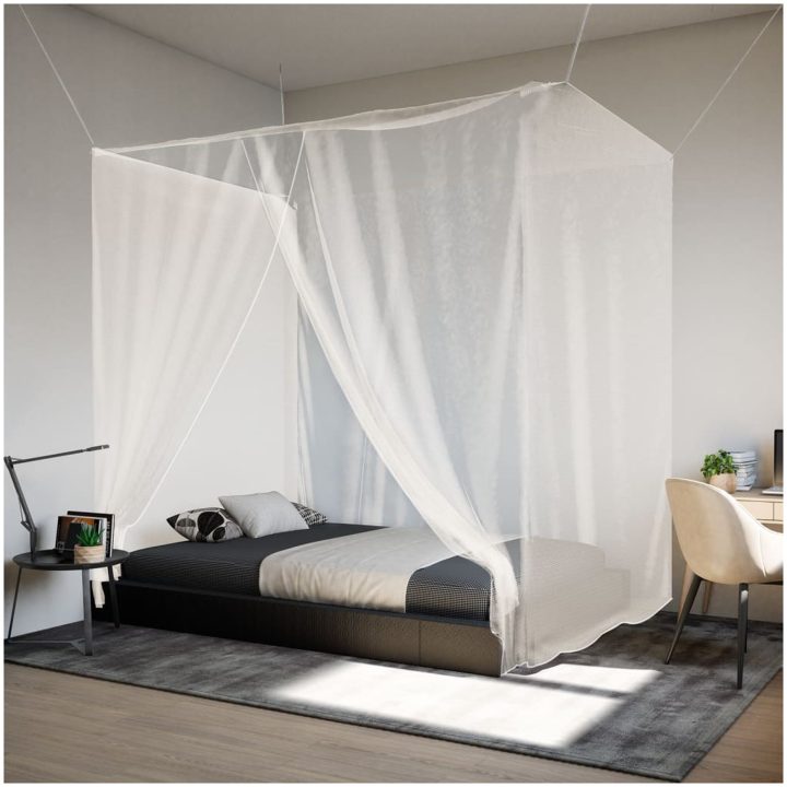 Hängande myggnät 156 mesh vit vidaXL 220 x 120 x 150 cm – bild 3