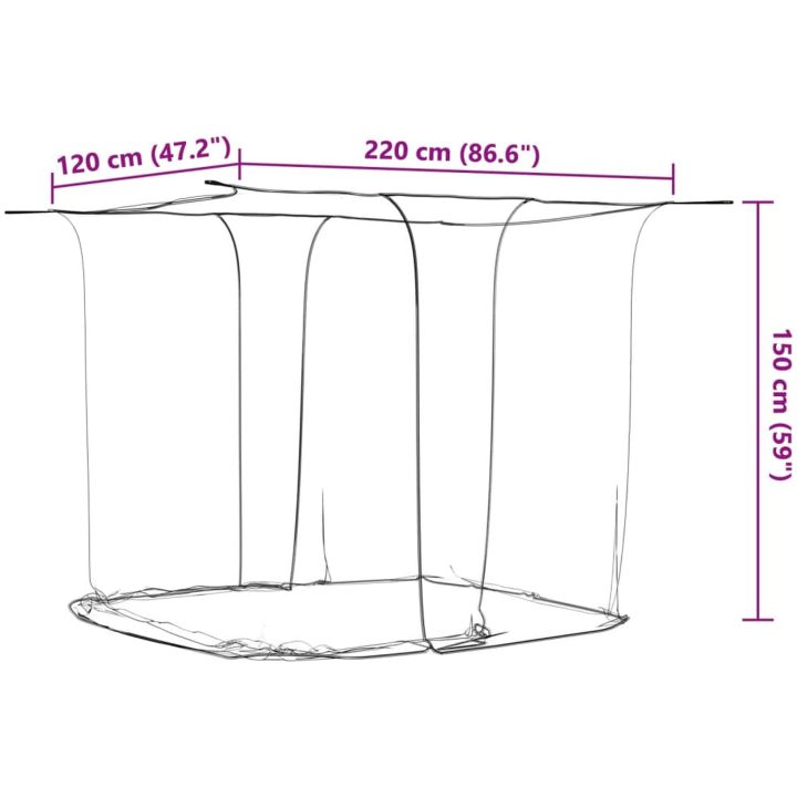 Hängande myggnät 156 mesh vit vidaXL 220 x 120 x 150 cm – bild 8