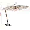 Hängande parasoll 350 cm trästång vit vidaXL 3.5 x 2.9 m – miniatyr 9