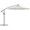 Hängande parasoll med LED-belysning sand metallstång vidaXL 300 cm – miniatyr 4