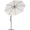 Hängande parasoll med LED-belysning sand metallstång vidaXL 300 cm – miniatyr 5