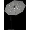 Hängande parasoll med LED-belysning sand metallstång vidaXL 300 cm – miniatyr 6