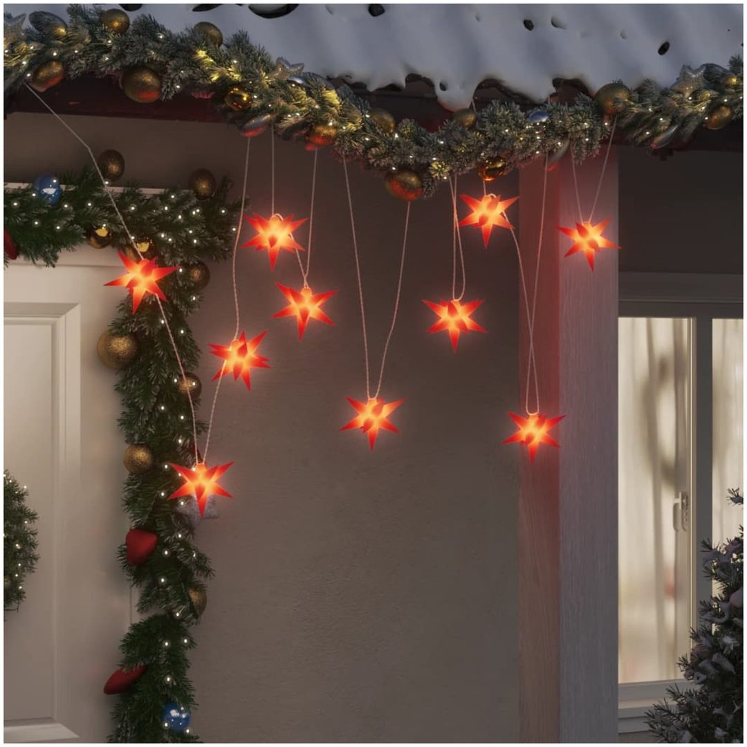 Hängande stjärna 10 LEDs röd 10 cm vidaXL