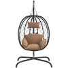 Hängande stol med dyna taupe konstrotting & stål vidaXL – miniatyr 3