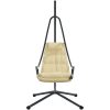 Hängande Stol med Ställning och Dyna Beige Stål vidaXL Large – miniatyr 5