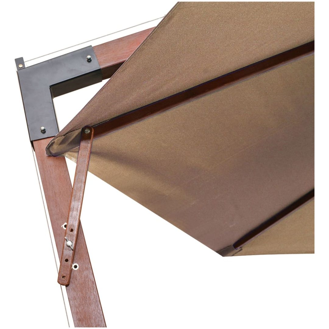 Hängande trädgårdsparasoll med stång taupe vidaXL 3.5 x 2.9 m – bild 6