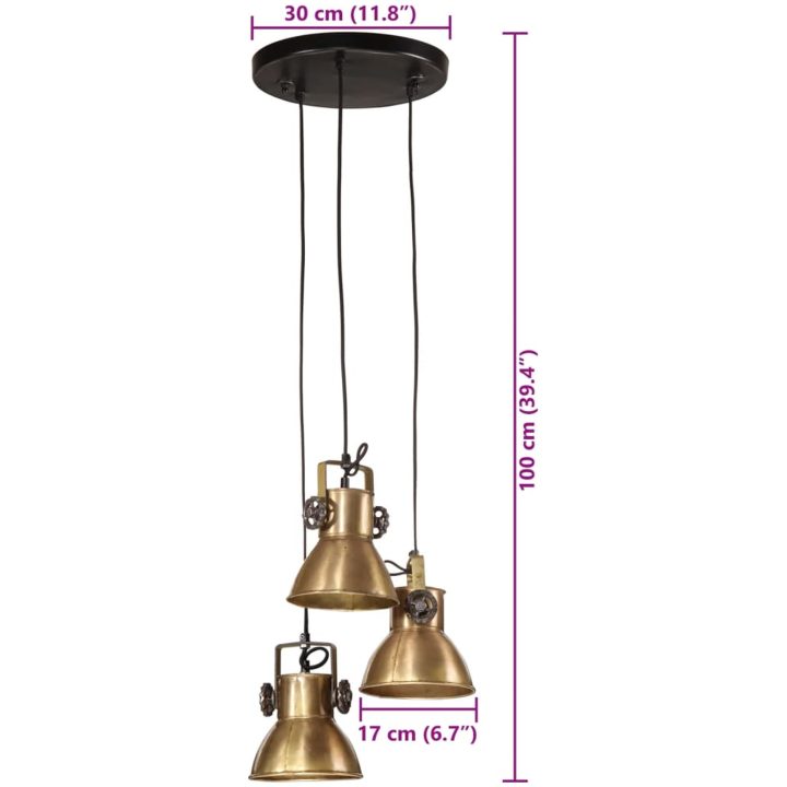 Hänglampa 25 W antik mässing 30x30x100 cm E27 vidaXL – bild 9