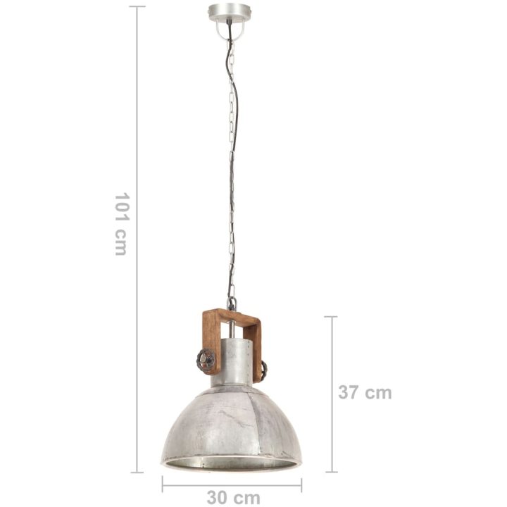 Hänglampa industriell 25 W silver rund 30 cm E27 vidaXL ⌀30 cm – bild 11