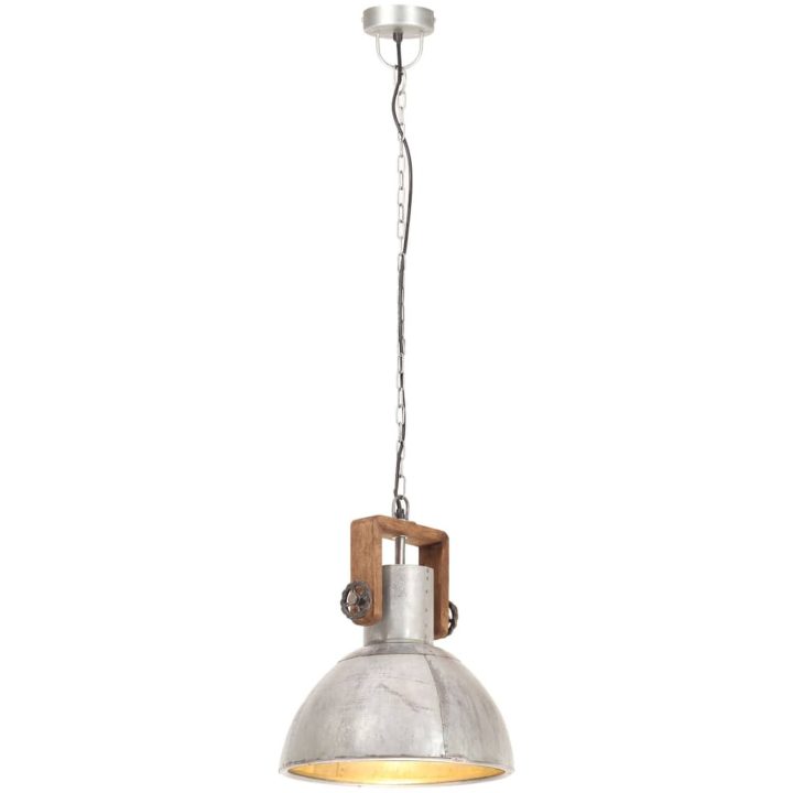 Hänglampa industriell 25 W silver rund 30 cm E27 vidaXL ⌀30 cm – bild 3