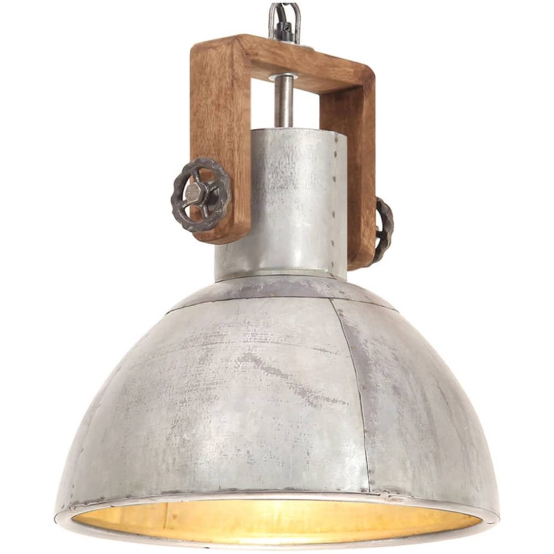 Hänglampa industriell 25 W silver rund 30 cm E27 vidaXL ⌀30 cm