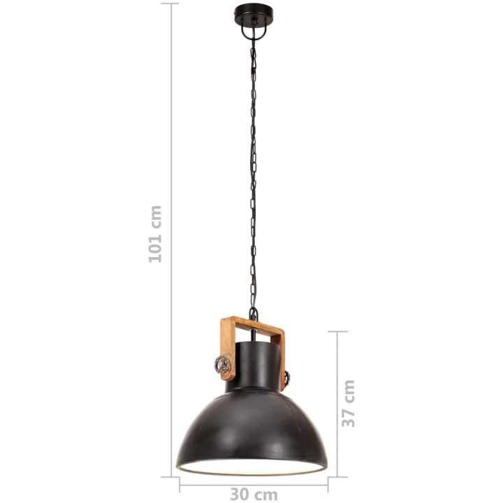Hänglampa industriell 25 W svart rund 30 cm E27 vidaXL ⌀30 cm – bild 11