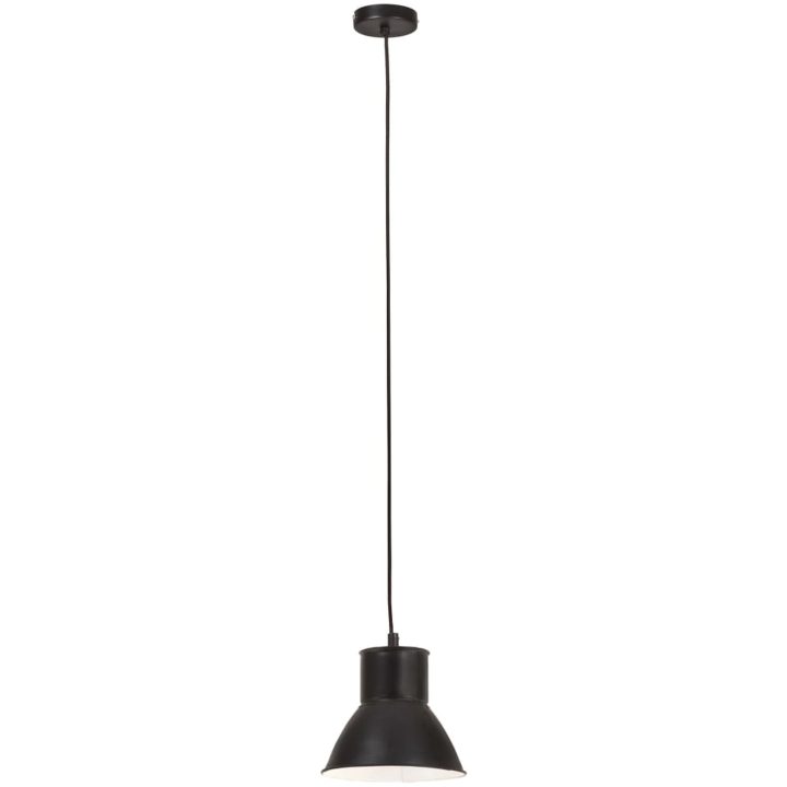 Hänglampa industriell 25 W svart rund E27 vidaXL ⌀17 cm – bild 3