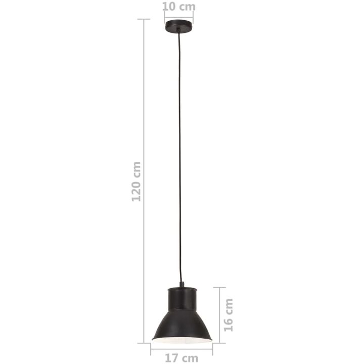 Hänglampa industriell 25 W svart rund E27 vidaXL ⌀17 cm – bild 9