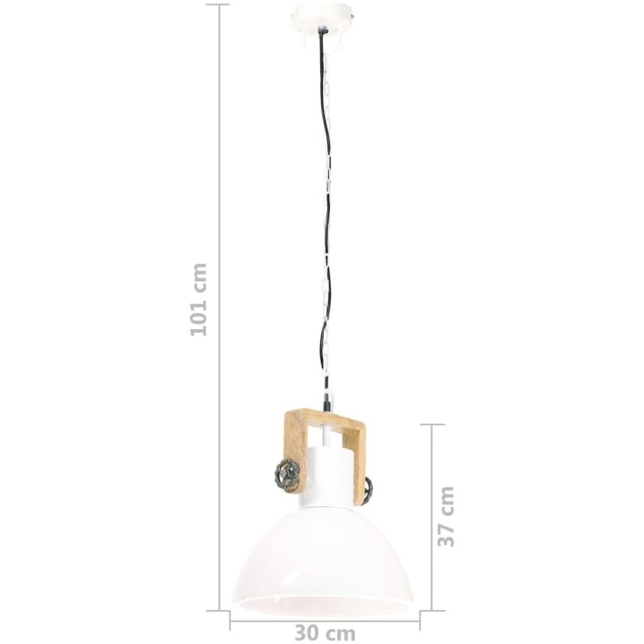 Hänglampa industriell 25 W vit rund 30 cm E27 vidaXL ⌀30 cm – bild 11