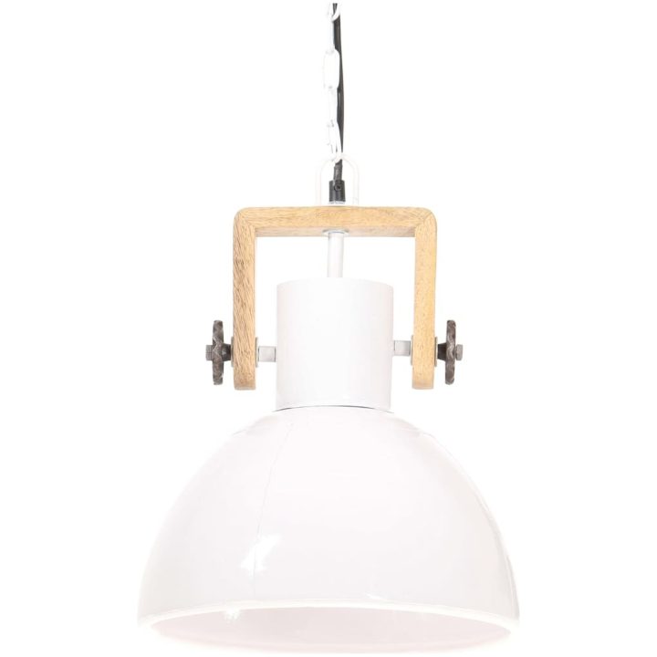 Hänglampa industriell 25 W vit rund 30 cm E27 vidaXL ⌀30 cm – bild 3