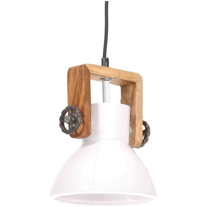 Hänglampa industriell 25 W vit rund E27 vidaXL ⌀19 cm – bild 2