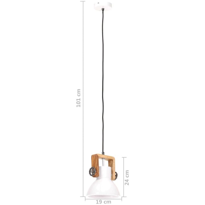 Hänglampa industriell 25 W vit rund E27 vidaXL ⌀19 cm – bild 11