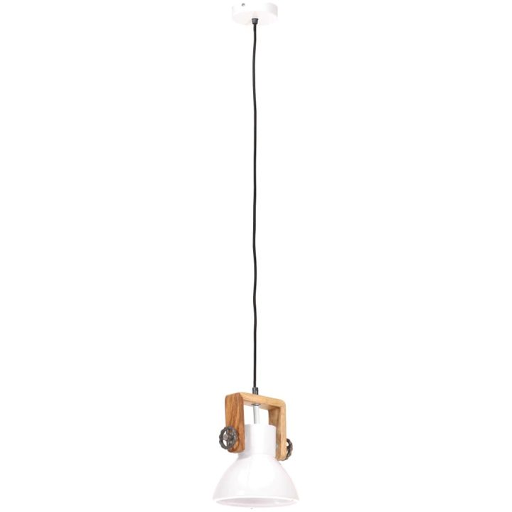 Hänglampa industriell 25 W vit rund E27 vidaXL ⌀19 cm – bild 5
