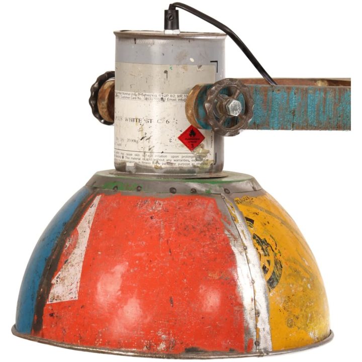 Hänglampa industriell vintage 25 W flerfärgad rund 111 cm E27 vidaXL – bild 6