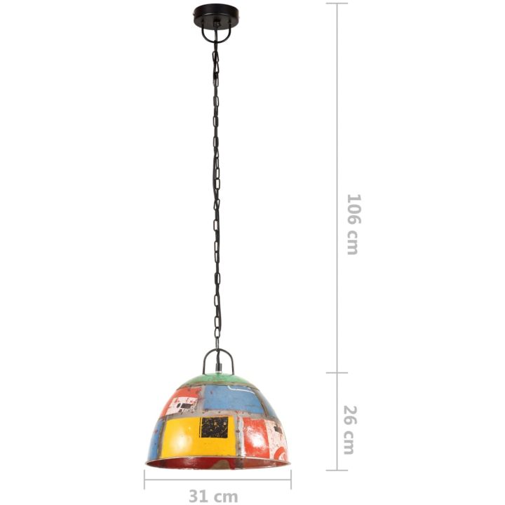 Hänglampa industriell vintage 25 W flerfärgad rund 31 cm E27 vidaXL Φ 31 cm – bild 8