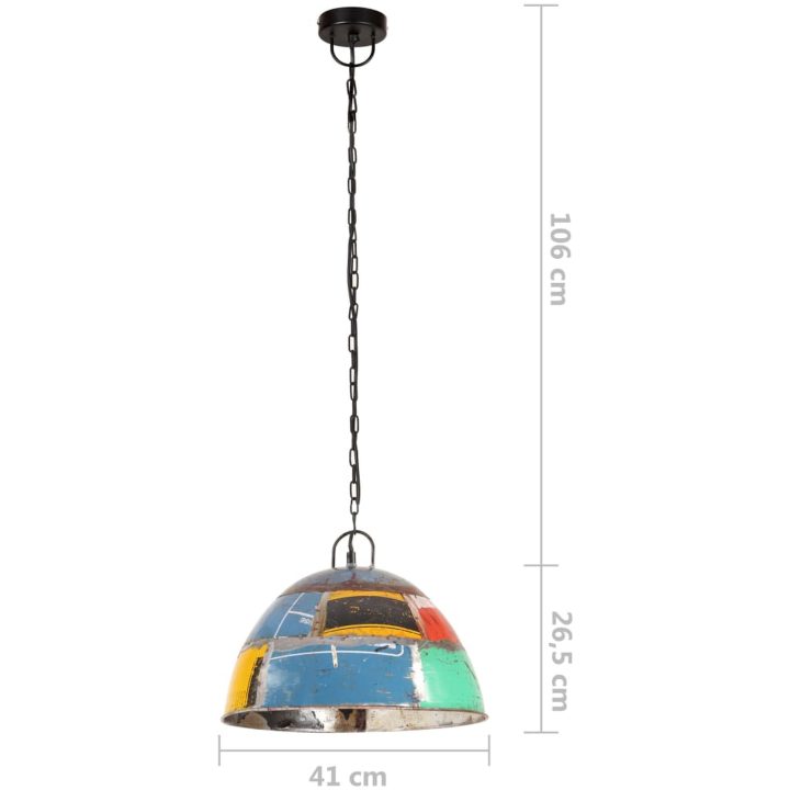 Hänglampa industriell vintage 25 W flerfärgad rund 41 cm E27 vidaXL Φ 41 cm – bild 8