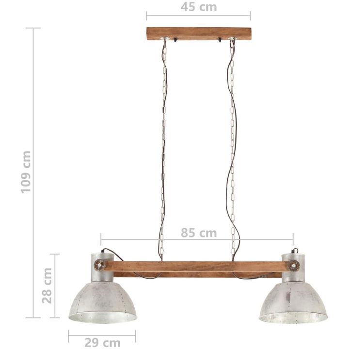 Hänglampa industriell vintage 25 W silver 109 cm E27 vidaXL – bild 9