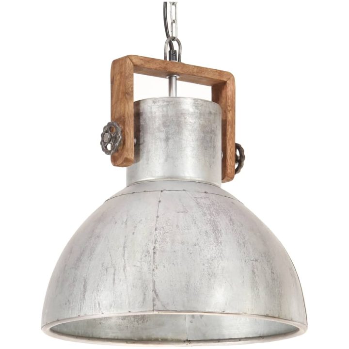 Hänglampa industriell vintage 25 W silver rund 40 cm E27 vidaXL ⌀40 cm – bild 2