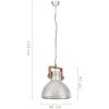 Hänglampa industriell vintage 25 W silver rund 40 cm E27 vidaXL ⌀40 cm – miniatyr 11