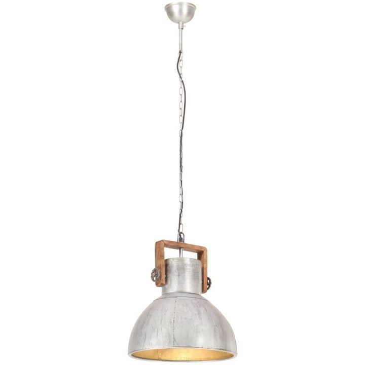 Hänglampa industriell vintage 25 W silver rund 40 cm E27 vidaXL ⌀40 cm – bild 4