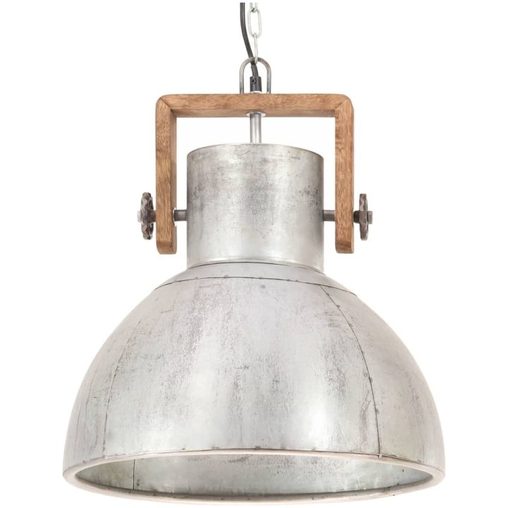 Hänglampa industriell vintage 25 W silver rund 40 cm E27 vidaXL ⌀40 cm – bild 5