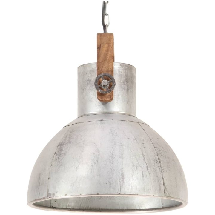 Hänglampa industriell vintage 25 W silver rund 40 cm E27 vidaXL ⌀40 cm – bild 6