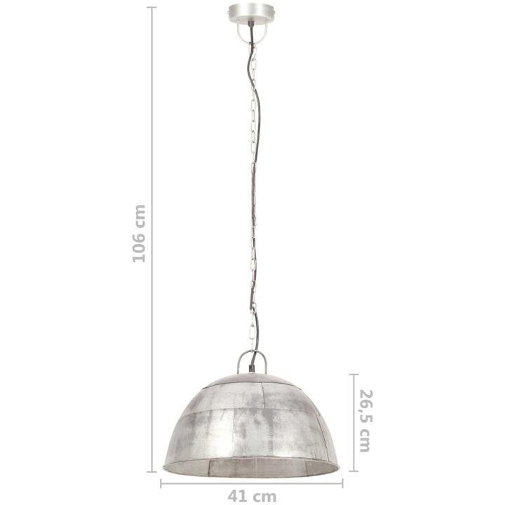 Hänglampa industriell vintage 25 W silver rund 41 cm E27 vidaXL Φ 41 cm – bild 11