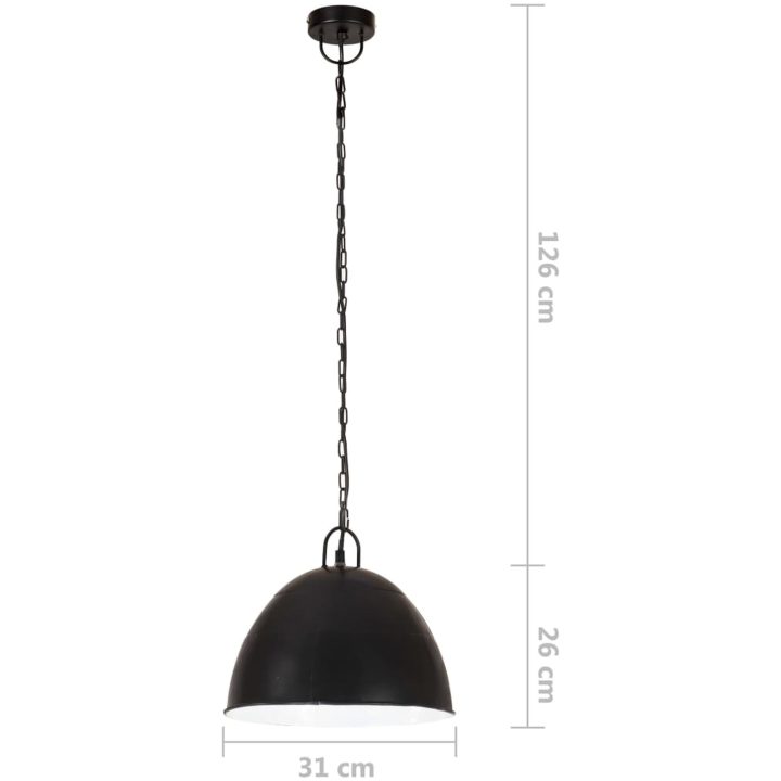 Hänglampa industriell vintage 25 W svart rund 31 cm E27 vidaXL Φ 31 cm – bild 8