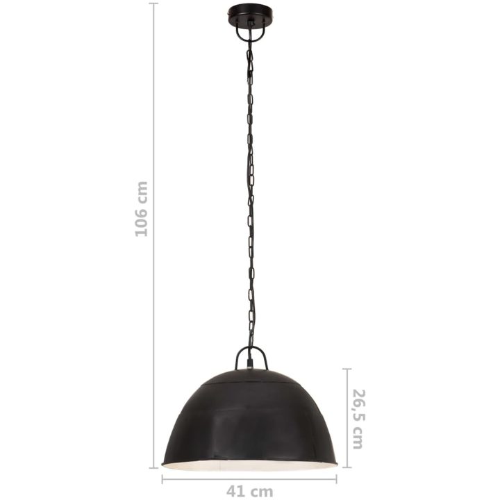 Hänglampa industriell vintage 25 W svart rund 41 cm E27 vidaXL Φ 41 cm – bild 11