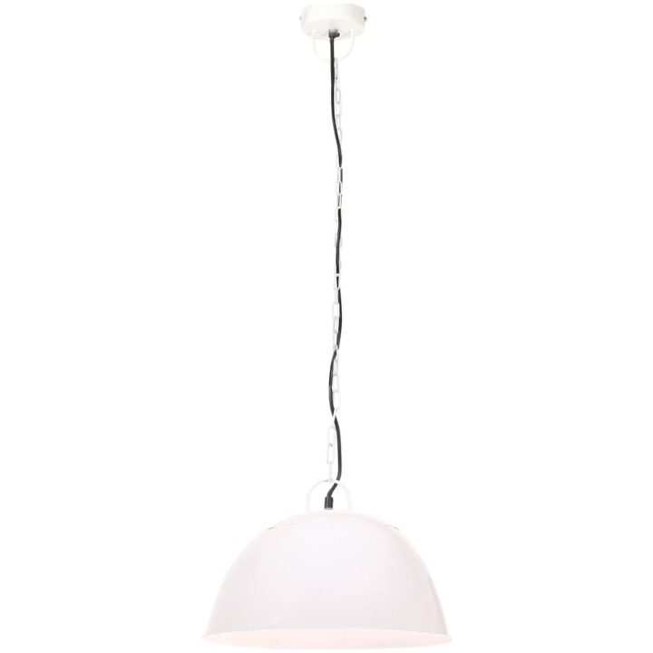 Hänglampa industriell vintage 25 W vit rund 41 cm E27 vidaXL Φ 41 cm – bild 3