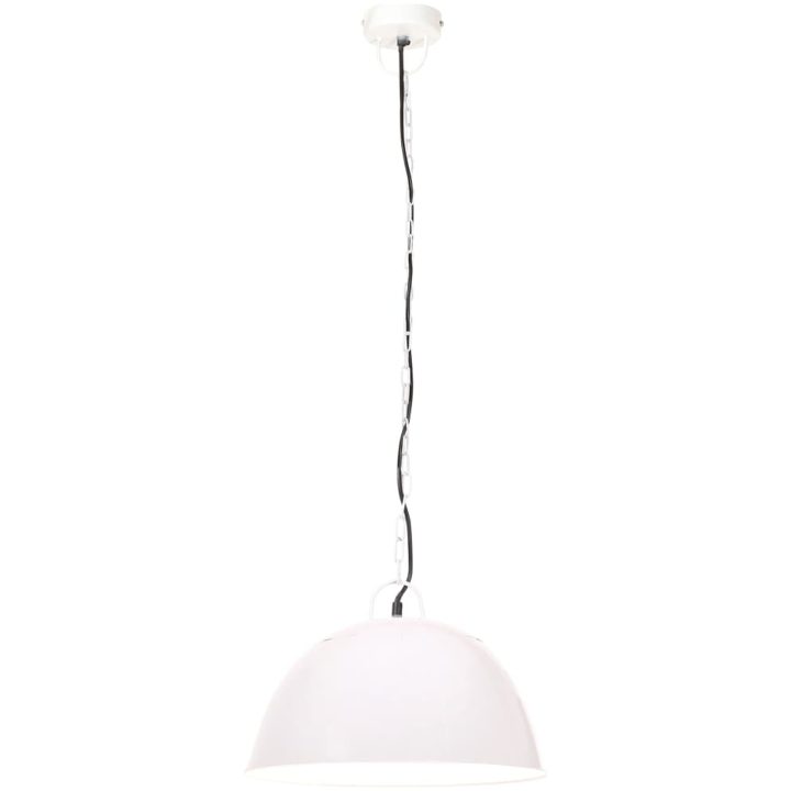 Hänglampa industriell vintage 25 W vit rund 41 cm E27 vidaXL Φ 41 cm – bild 4