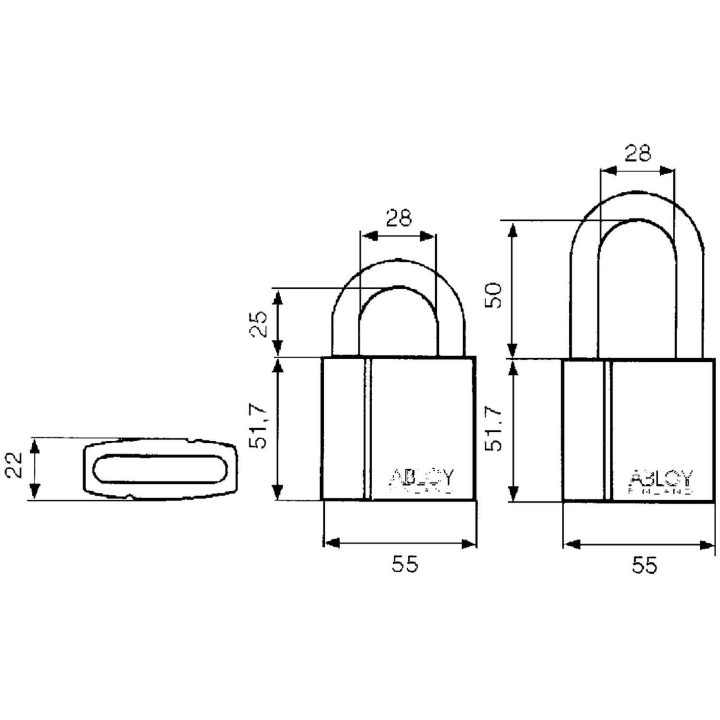 Hänglås Abloy PL 340 Silver ASSA HÄNGLÅS ABLOY PL340/50 KL3 – bild 2