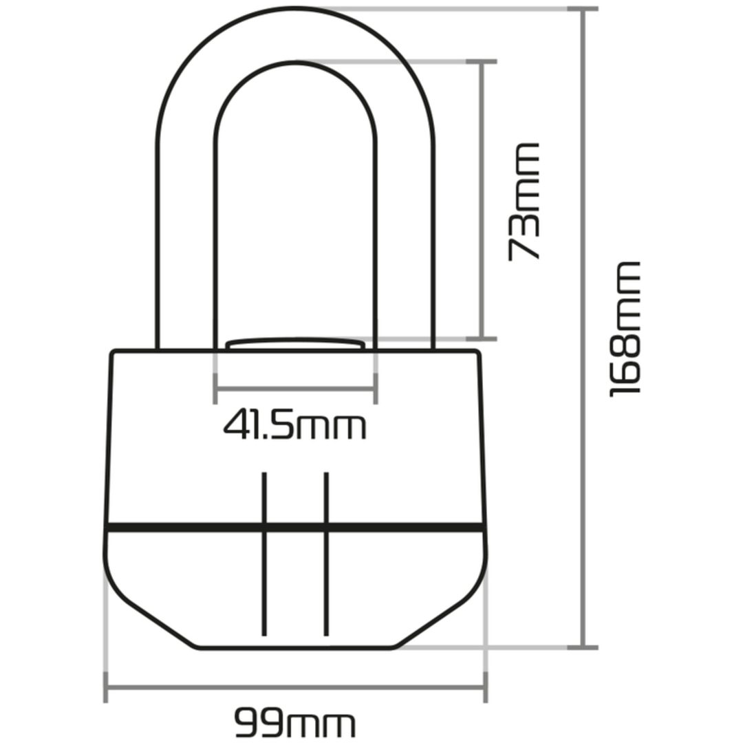Hänglås Alarm 16mm Svart OXFORD – bild 2