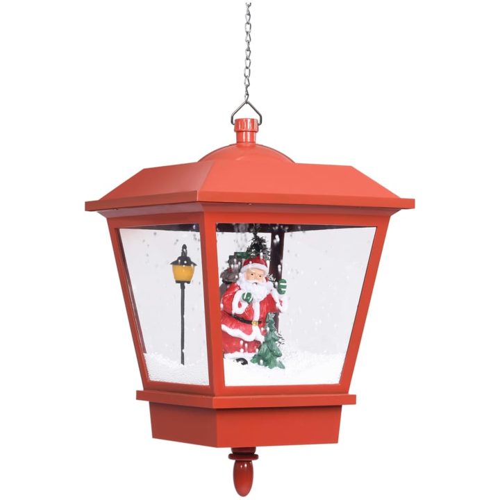 Hänglykta med LED och jultomte röd 27x27x45 cm vidaXL – bild 3