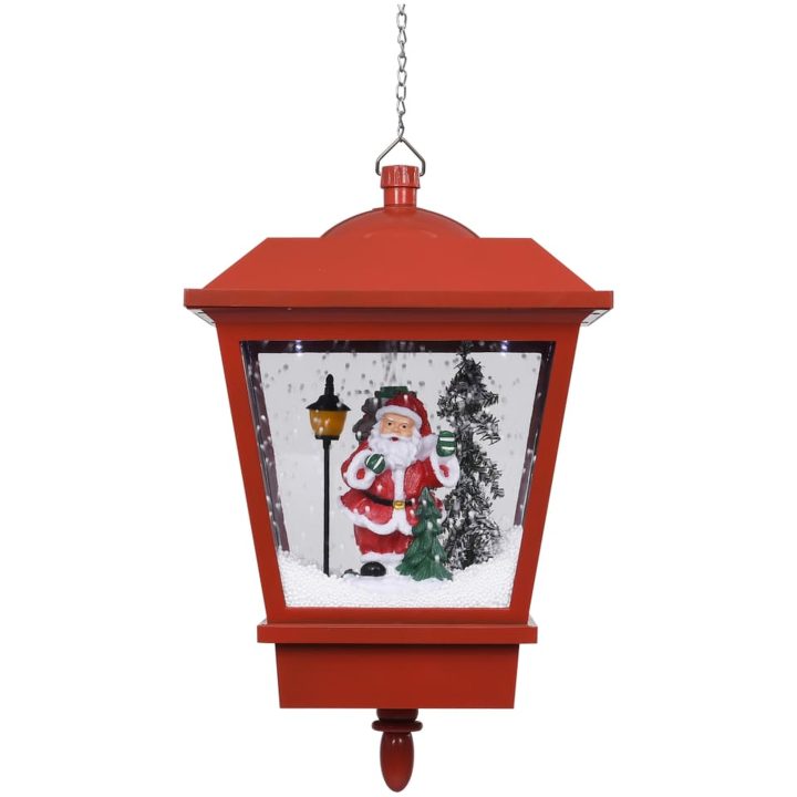 Hänglykta med LED och jultomte röd 27x27x45 cm vidaXL – bild 4