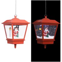Hänglykta med LED och jultomte röd 27x27x45 cm vidaXL