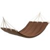 Hängmatta med trästång 210x150 cm Brun vidaXL – miniatyr 1