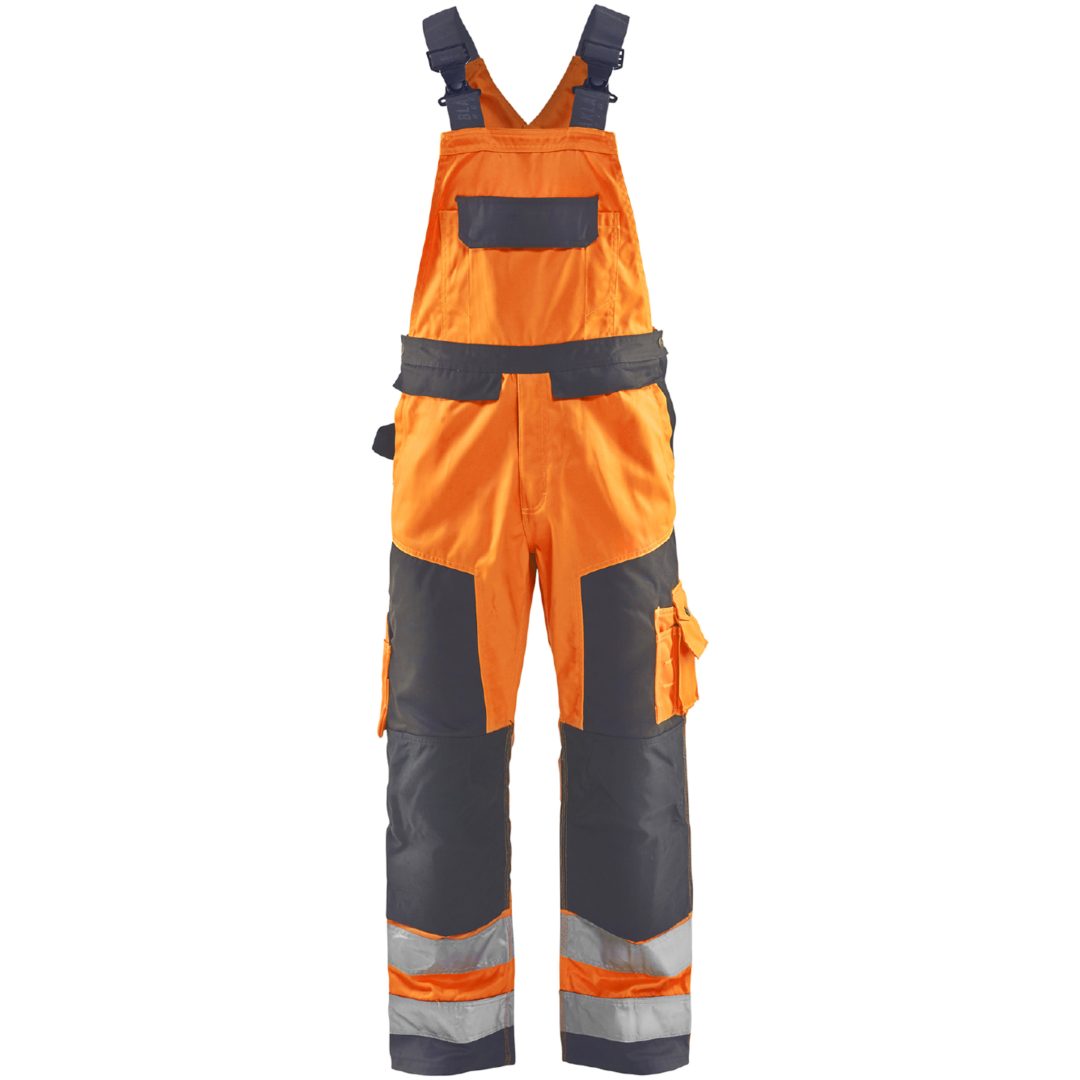 Hängselbyxa 26601811 Grå / Hivisorange BLÅKLÄDER Herr c64
