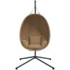 Hängstol med dyna taupe konstrotting och stål vidaXL – miniatyr 4