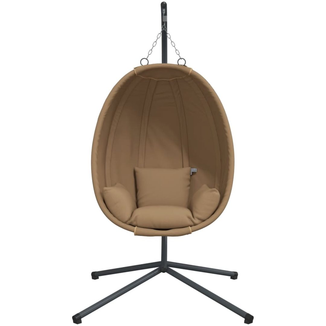 Hängstol med dyna taupe konstrotting och stål vidaXL – bild 4