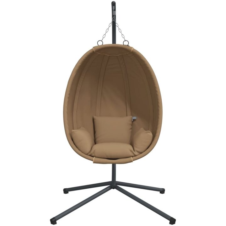 Hängstol med dyna taupe konstrotting och stål vidaXL – bild 4