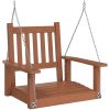 Hängstol med metallkedjor brun massivt granträ vidaXL 73.5 x 65 x 63 cm – miniatyr 2