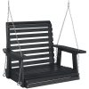 Hängstol med metallkedjor svart massivt granträ vidaXL 72 x 63 x 56 cm – miniatyr 2