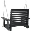 Hängstol med metallkedjor svart massivt granträ vidaXL 72 x 63 x 56 cm – miniatyr 6